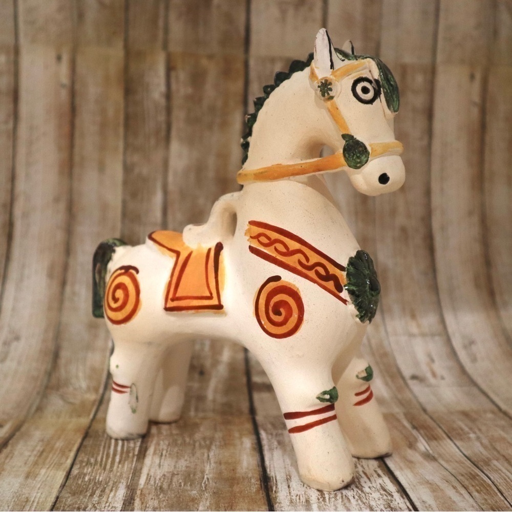 Horse‎ of Pucara Peruvian Folk Art Ceramic Colonial Style 8” Tall